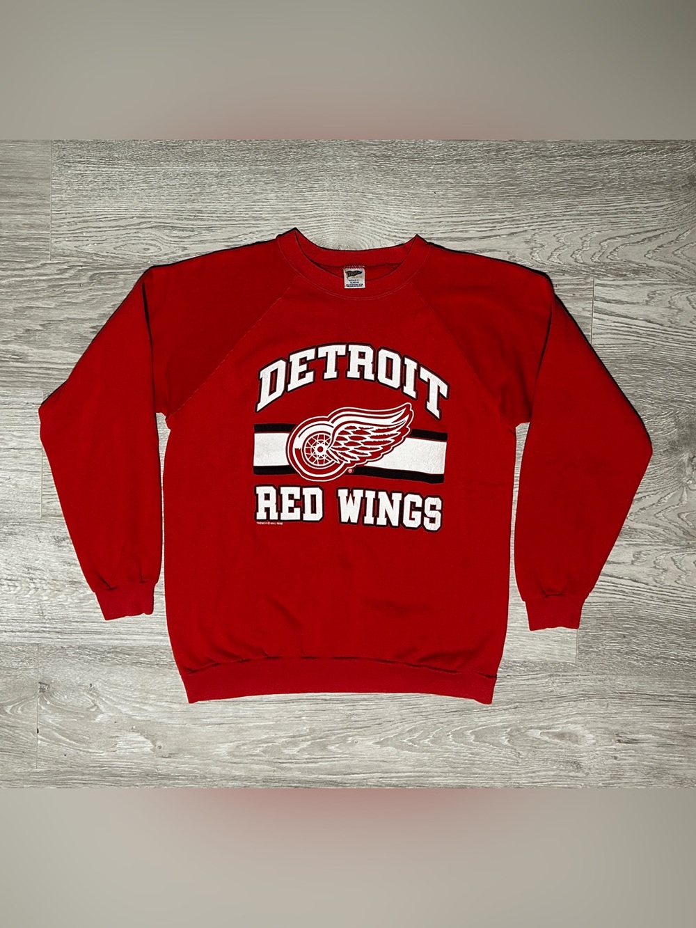 1988 Detroit Red Wings Red Vintage NHL Graphic Crewneck Sweatshirt